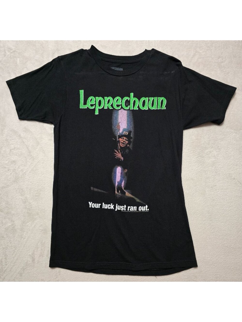 American Classics Womens Leprechaun Horror Movie Short Sleeve Shirt Small
